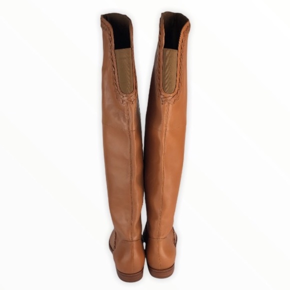 Anthropologie Candela Tan Braided Pull On Over The Knee Boots - SZ 8 - Picture 5 of 11